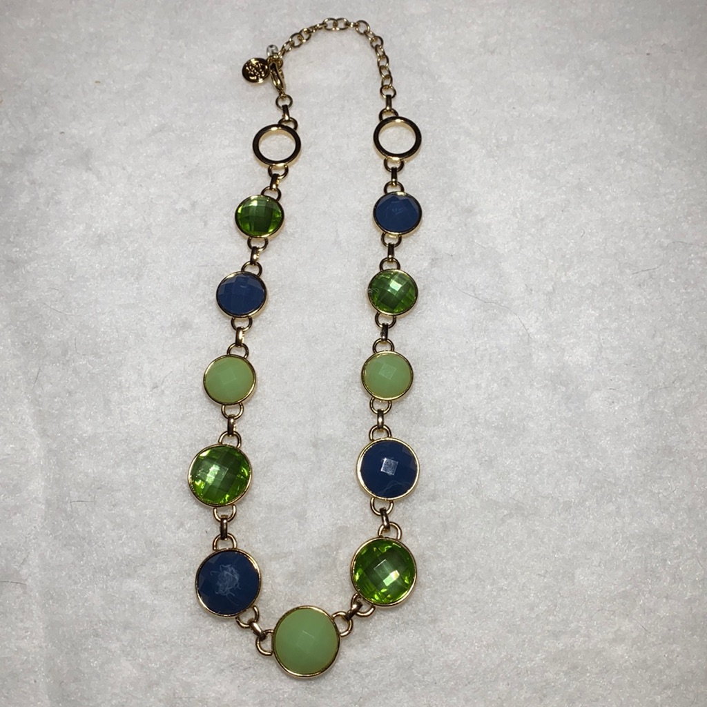 Bill Blass Green And Blue Necklace